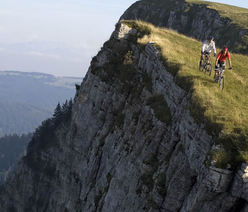 VTT sur le sommet du Mont d'Or près de Métabief