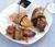 Bouchées de poulet des Landes, magret de canard & boeuf de Chalosse roulées aux aubergines grillées