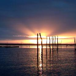 aube sur le bassin d'Arcachon